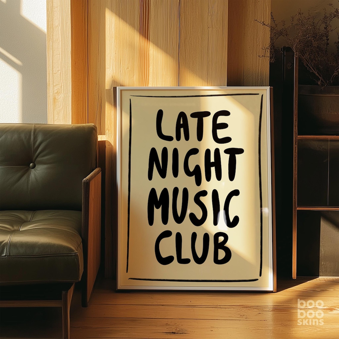 Late Night Music Club Hand Lettered Kitchen Dorm Decor Poster