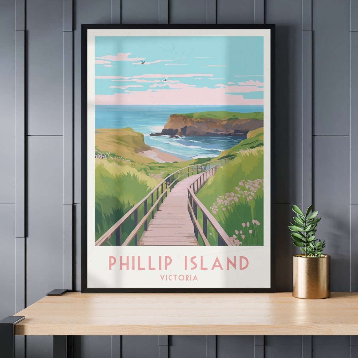 Phillip Island Victoria Coastal Boardwalk Ocean Travel Poster - Image 4