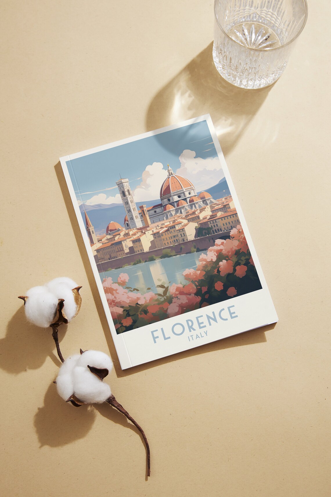 Florence Italy Duomo Cathedral Arno River Flowers Travel Poster - Image 2