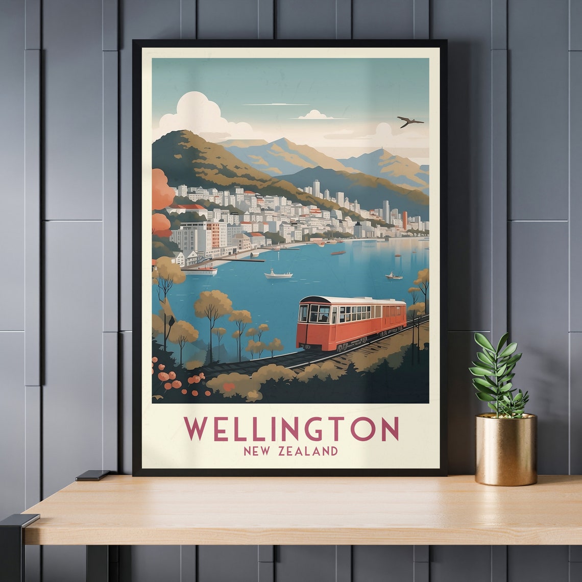 Wellington Travel Print New Zealand Print New Zealand Wall Art Home Decor Wedding Gift Birthday Gift Print Poster Downloads - Image 3