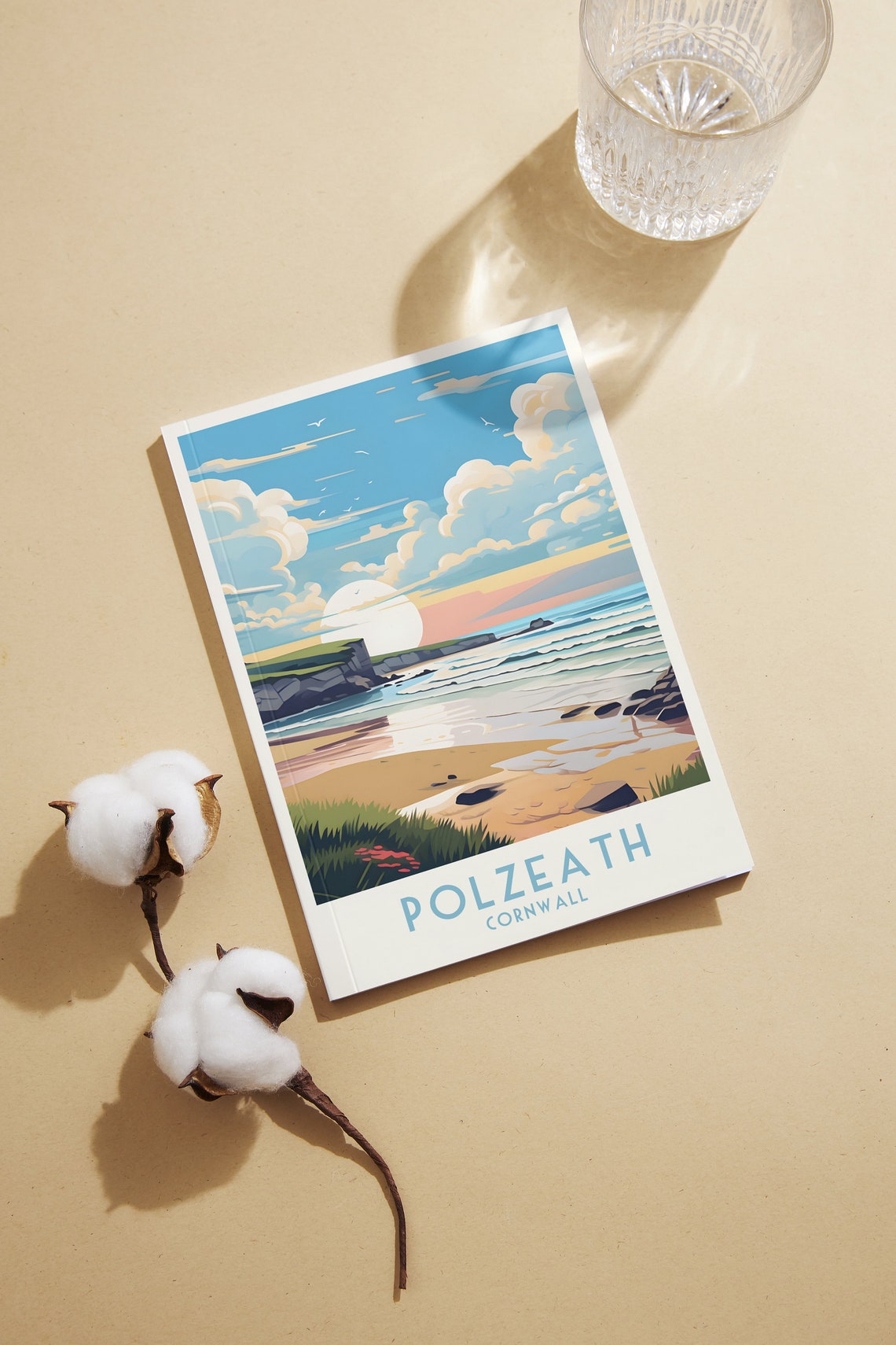 Polzeath Cornwall Golden Sunset Beach Surf Waves Vintage Travel Poster - Image 2