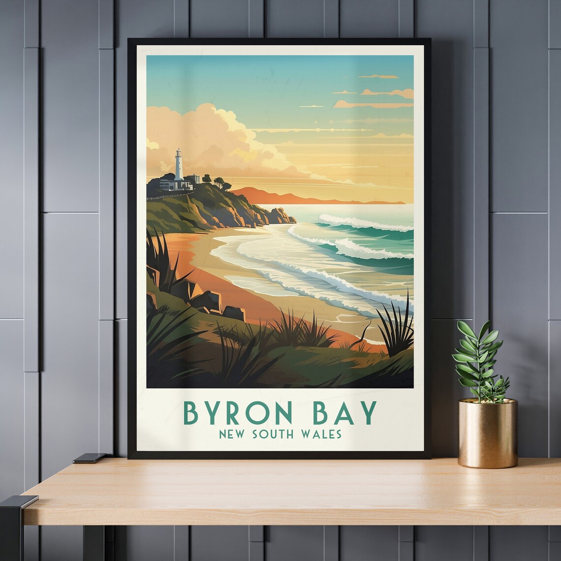 Byron Bay New South Wales Lighthouse Golden Beach Sunset Poster - Image 3