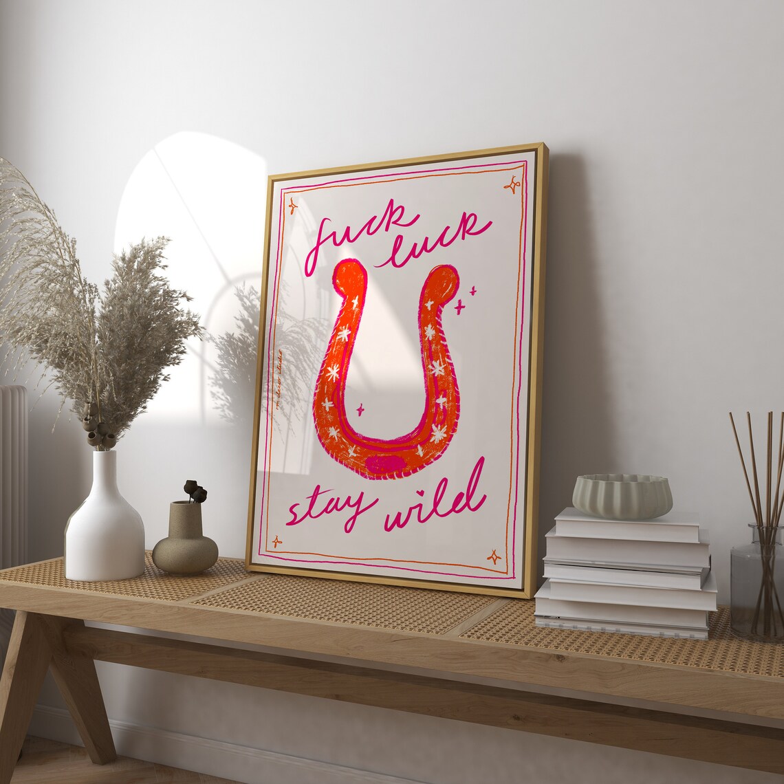 Stay Wild Retro Love Art Print, Mid-Century Modern