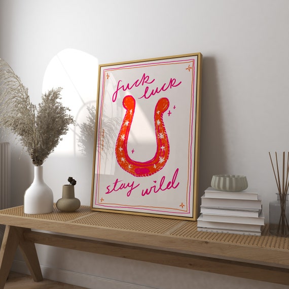 Stay Wild Retro Love Art Print, Mid-Century Modern