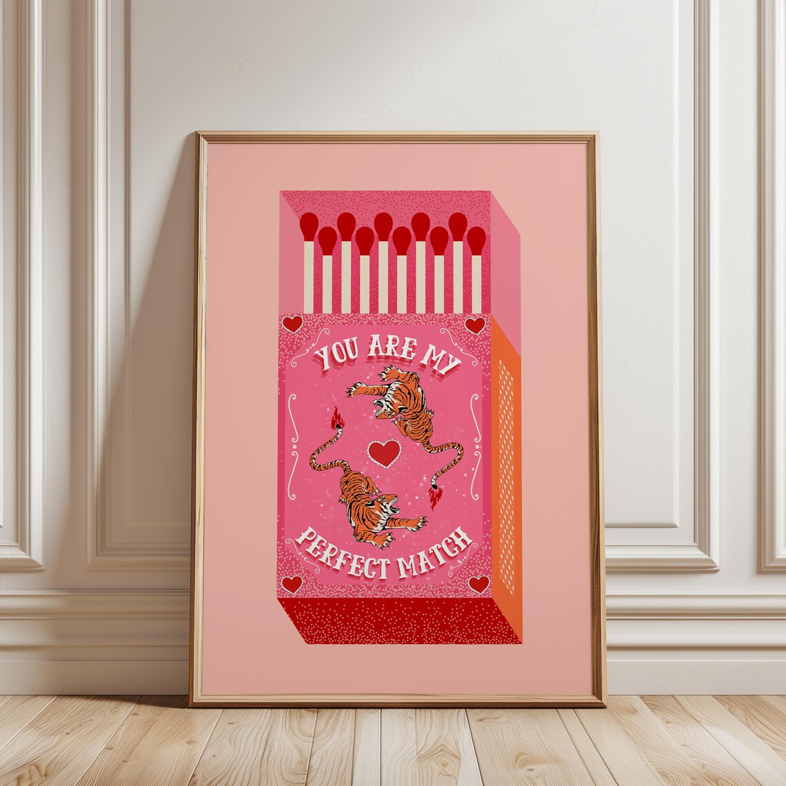 Retro Tiger Matchbox Vintage Art Poster