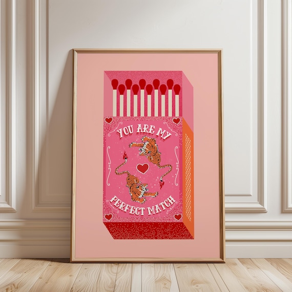 Retro Tiger Matchbox Vintage Art Poster