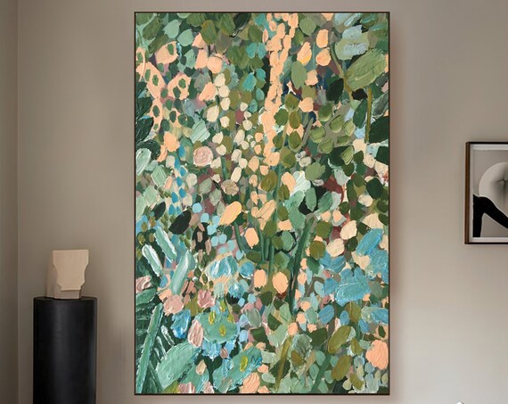 Original Abstract Oil Painting On Green Jungle Wall Art Large Painting 3d Textured Wall Art Boho Wall Art Modern Acrylic Art
