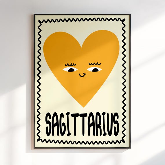 Zodiac Sagittarius Wall Art Gift For Kids Print Astrology Gifts Room Posters