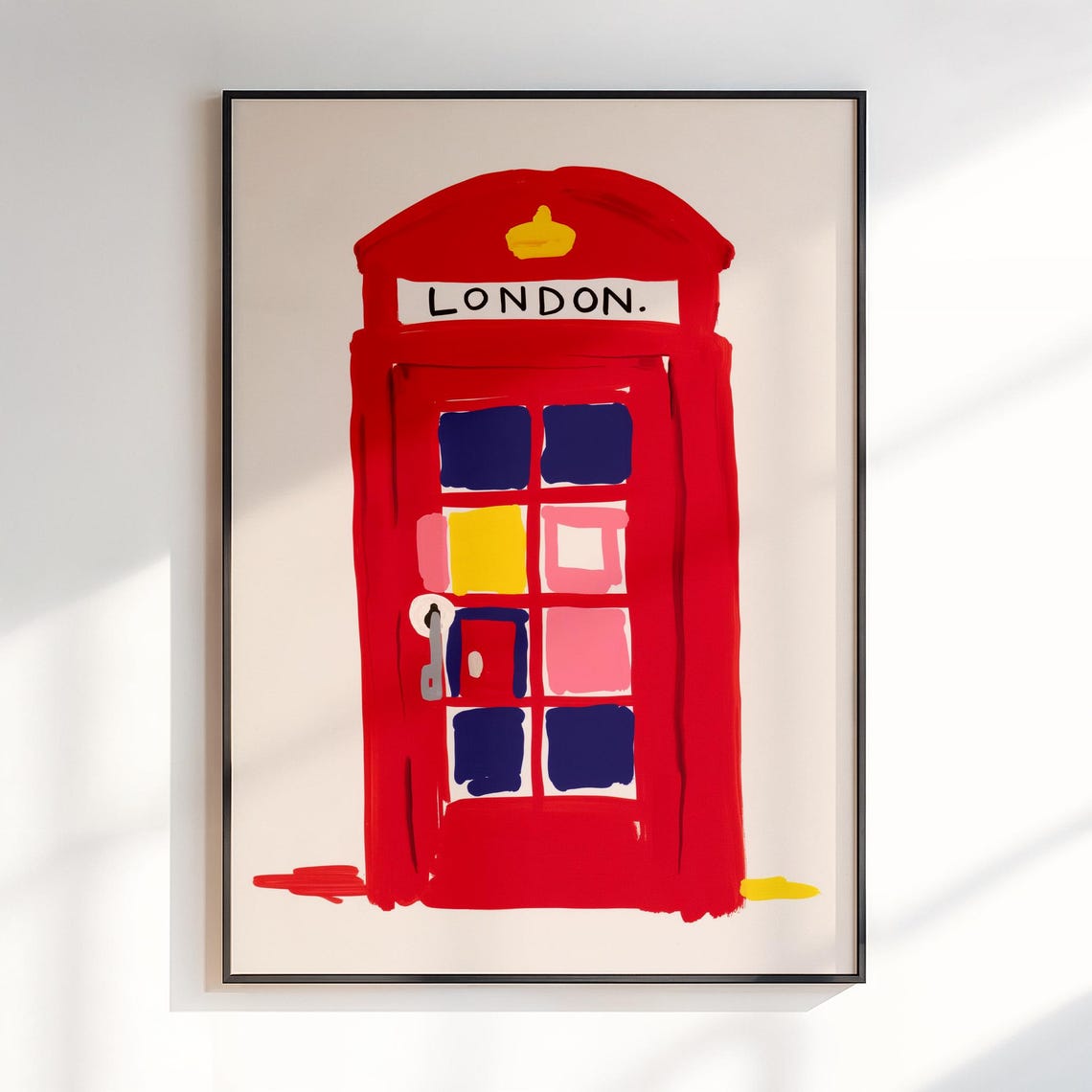 London Red Phone Booth Colorful Modern Travel City Wall Poster