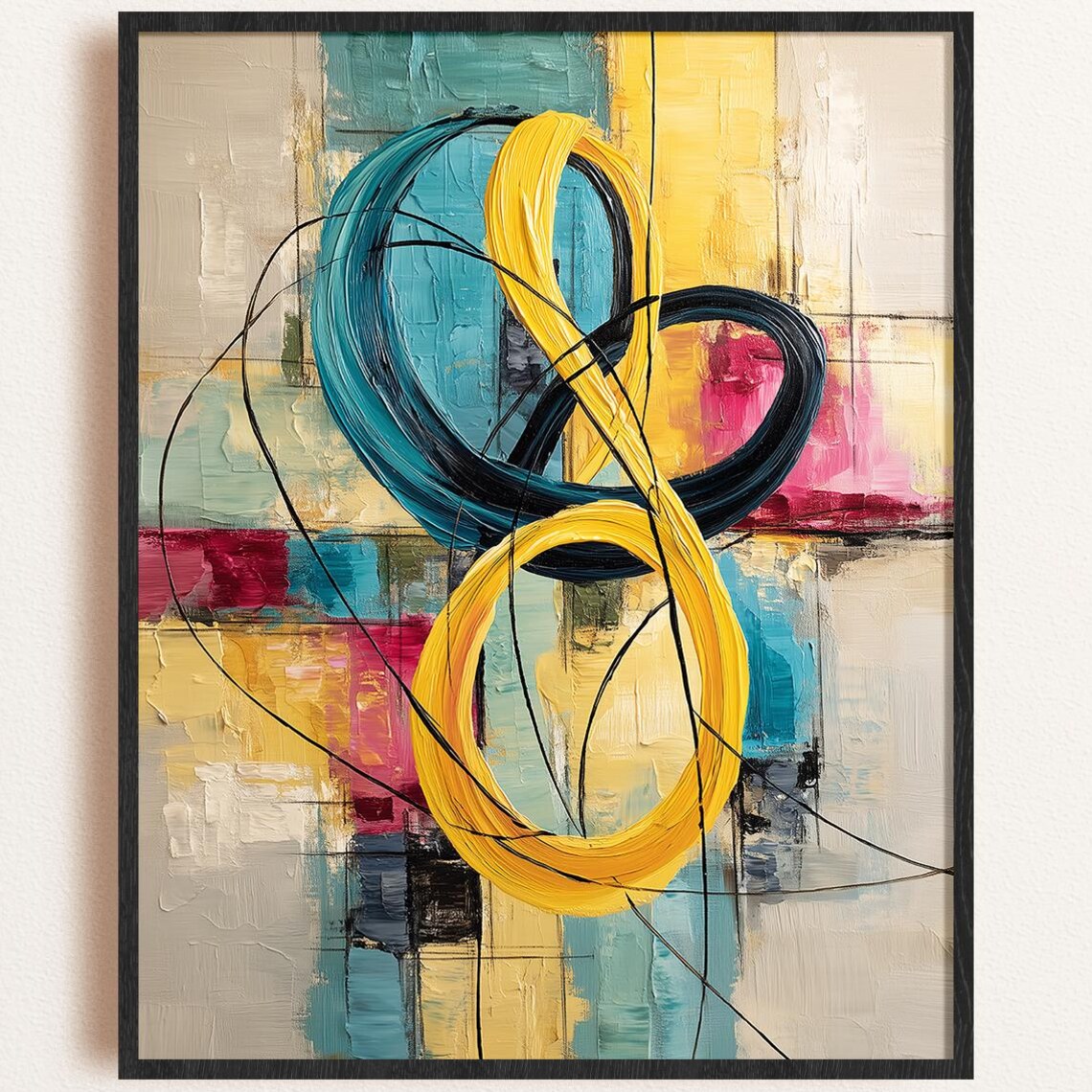 Minimalist Abstract Lines Shapes Art Print