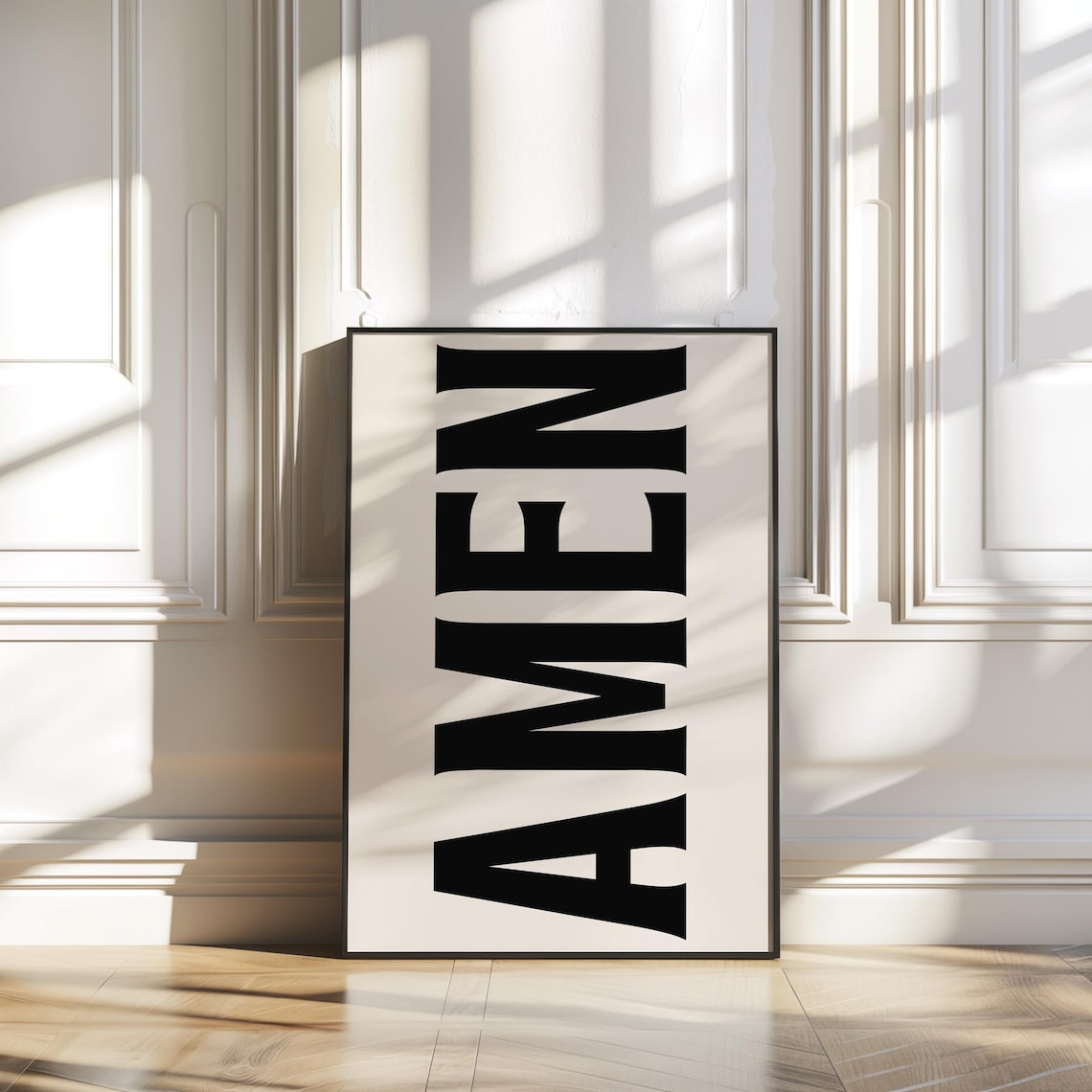 Amen Jesus Typography Retro Christian Wall Art