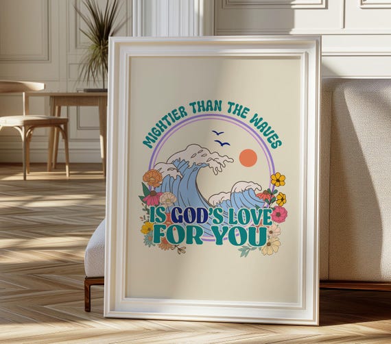 Retro Christian Wall Art Print Religious Poster Faith Print Scripture Art Christian Print Bible Verse Gift For Christians Wall Decor