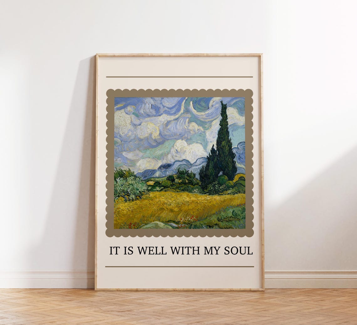 It Is Well With My Soul Van Gogh Style Wheat Field Christian Poster - Image 4