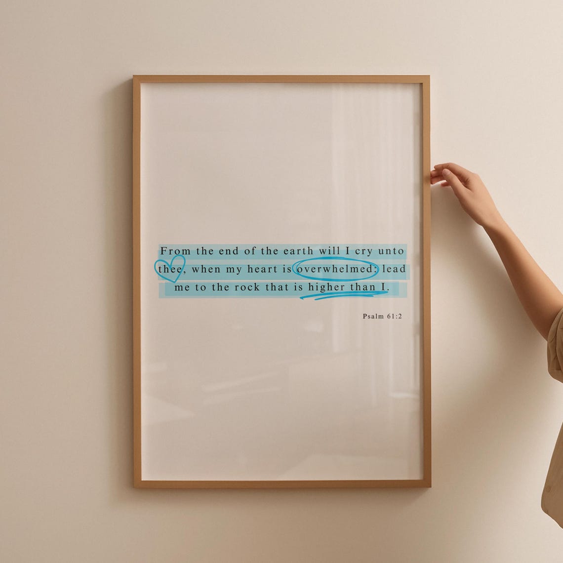 Psalm 612 Print Trendy Christian Wall Art Modern Scripture Wall Art Blue Highlighter Bible Verse Christian Poster - Image 5
