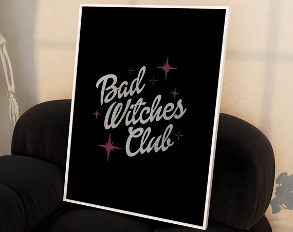 Funny Halloween Art Print Witchy Decor Retro Halloween Witchy Wall Art Witchy Aesthetic Dark Prints Printable Halloween Witch Wall Art