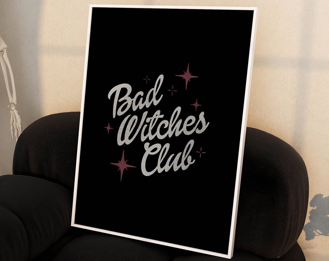 Funny Halloween Art Print Witchy Decor Retro Halloween Witchy Wall Art Witchy Aesthetic Dark Prints Printable Halloween Witch Wall Art