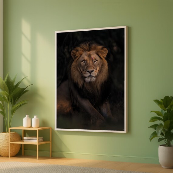 Majestic Lion Portrait Canvas Wildlife Wall Art African Safari Animal Print Nature Decoration Ready To Hang Home