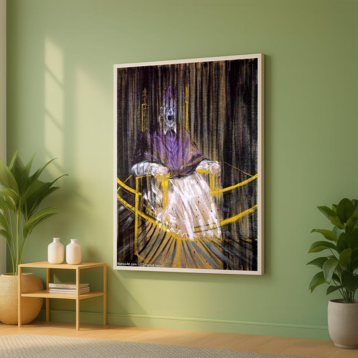 Francis Bacon Style Screaming Pope Purple Robe Portrait Poster