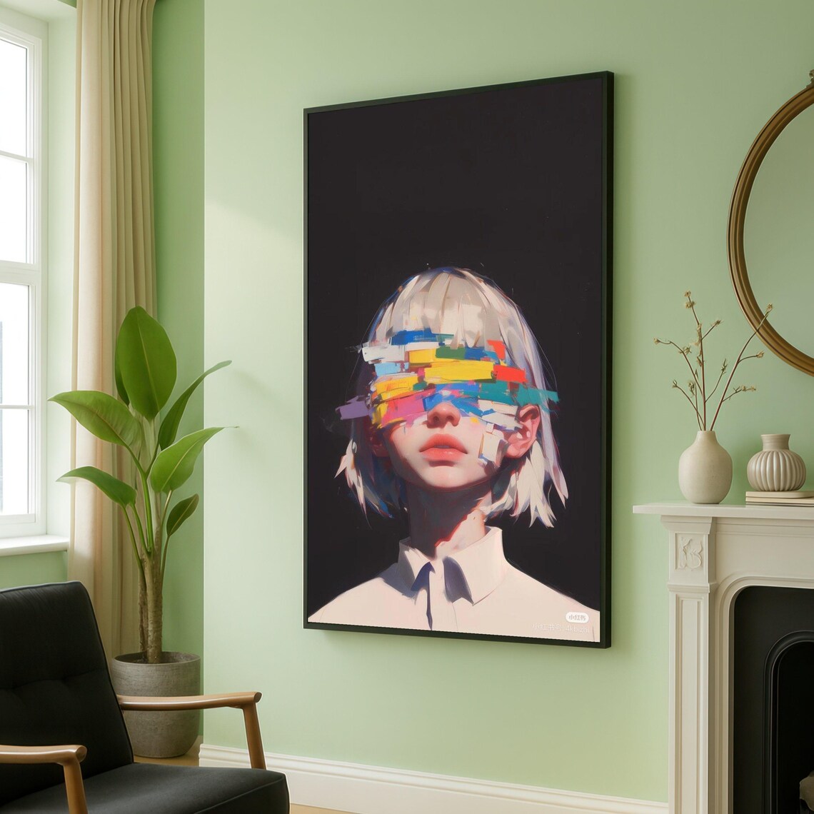 Abstract Portrait Woman Colorful Brushstrokes Poster Modern Art