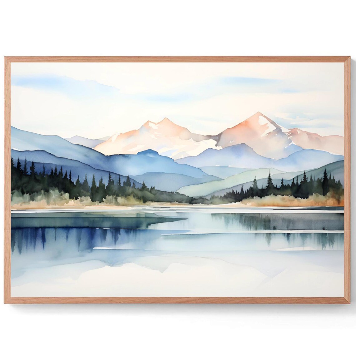 Grand Lake Rocky Mountains Watercolor Art Print
