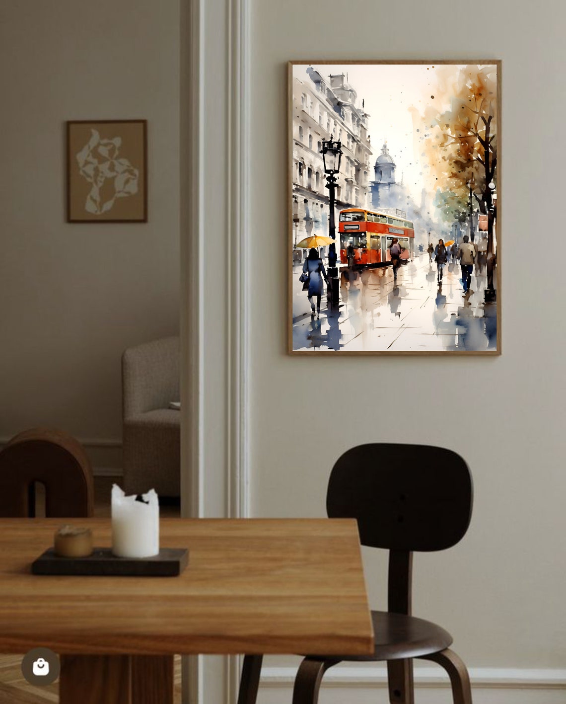 London Painting Abstract Watercolor Art Oxford Street Print Cityscape Wall Art Westminster Art Print England Travel Poster - Image 4