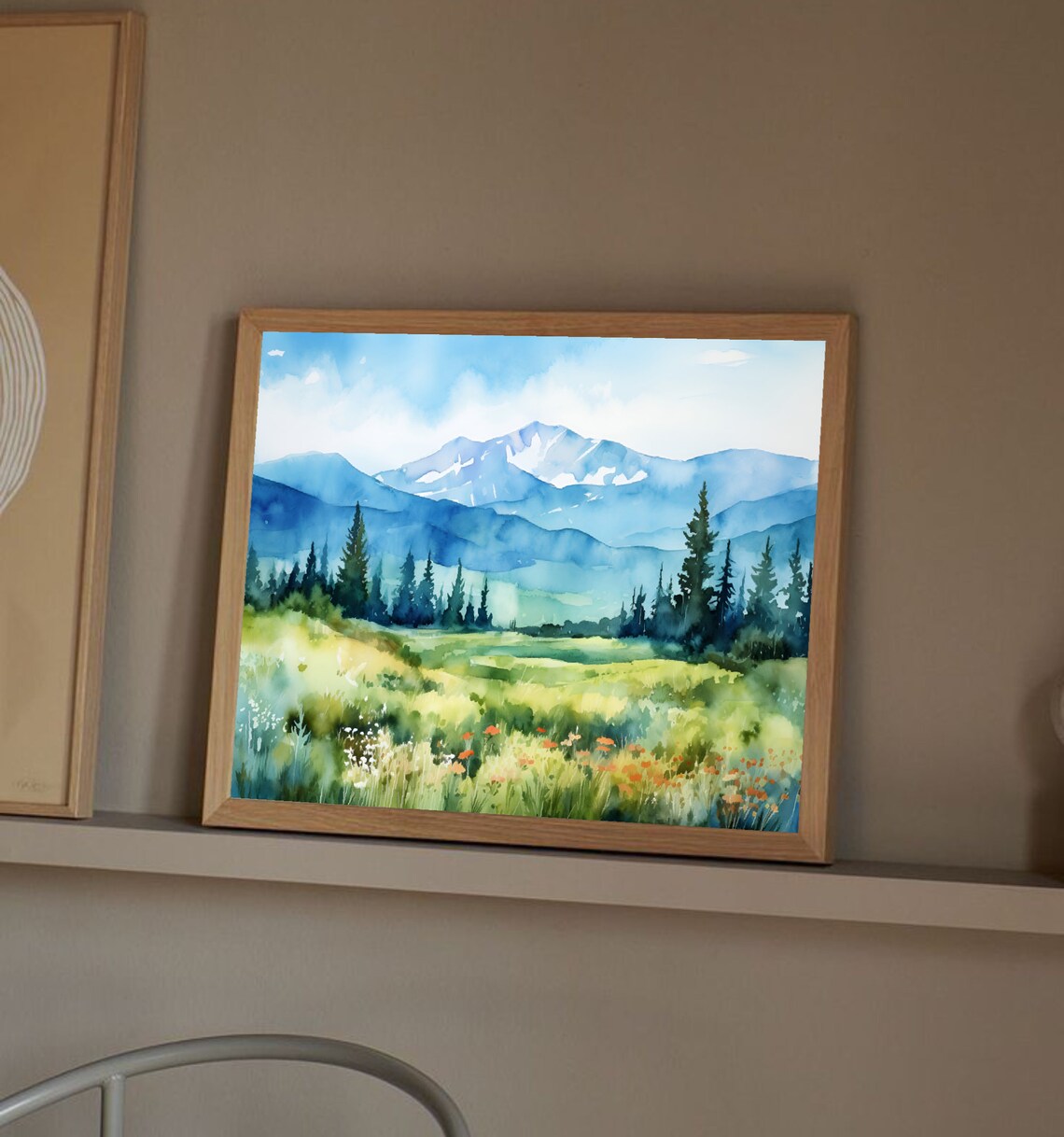 Mount Elbert Colorado Watercolor Landscape Art Print - Image 3