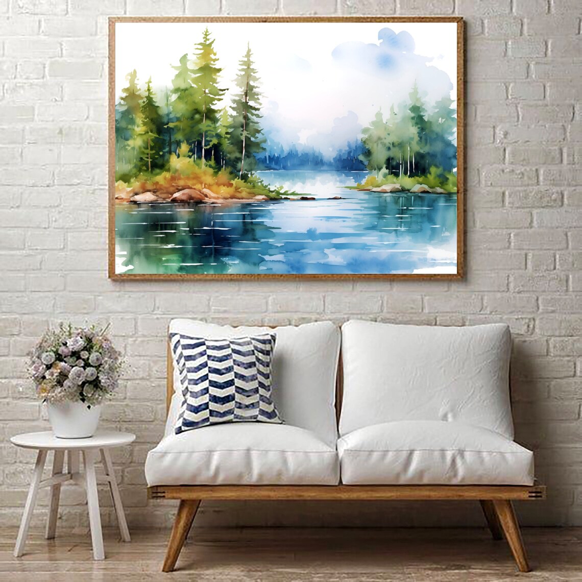 Lake Michigan Watercolor Art Print, Great Lakes Landscape - Image 4