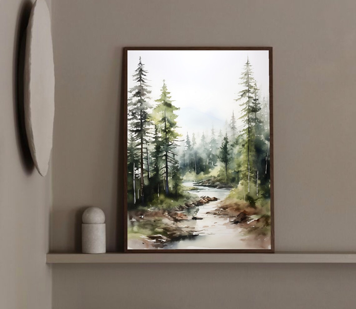 Deschutes National Forest Watercolor Art Print, Oregon - Image 3