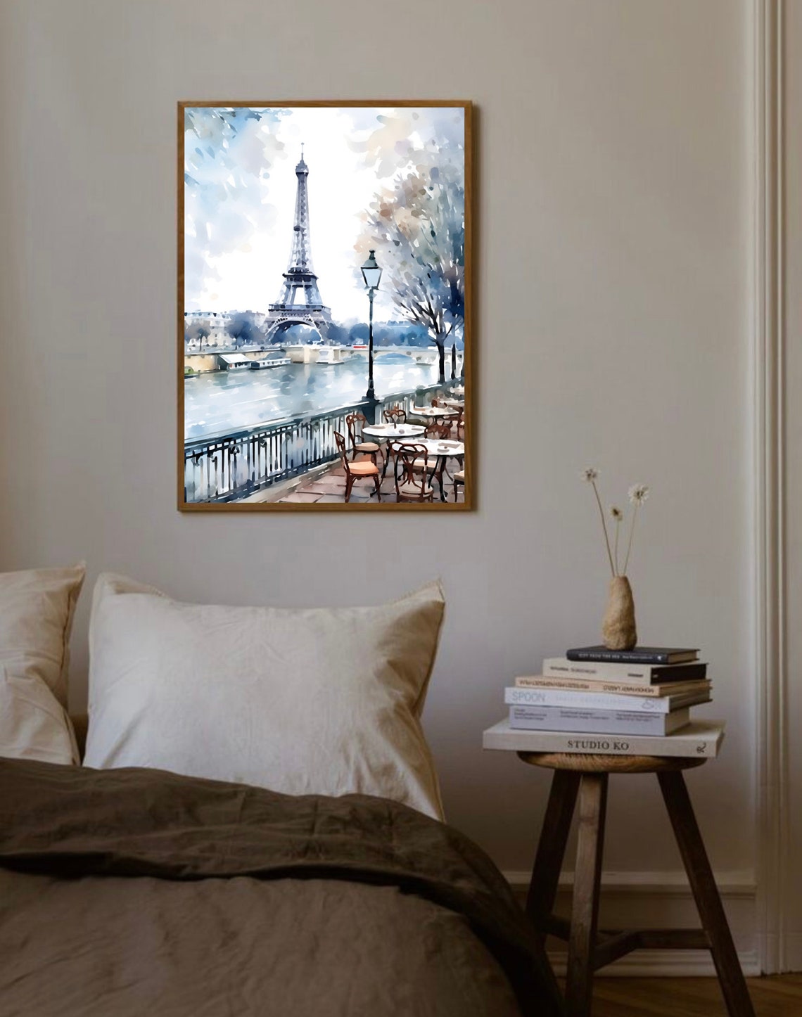 Paris Travel Poster France Watercolor Painting Eiffel Tower Wall Art Minimalist Art Print Parisian Scene Illustration France Paris Gift - Image 4