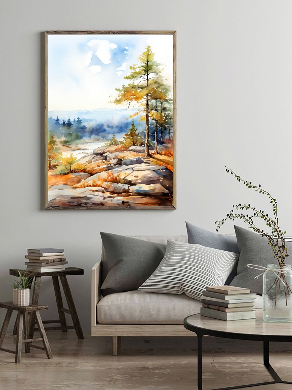 Cheaha State Park Alabama Landscape Art Print, Minimalist - Image 4