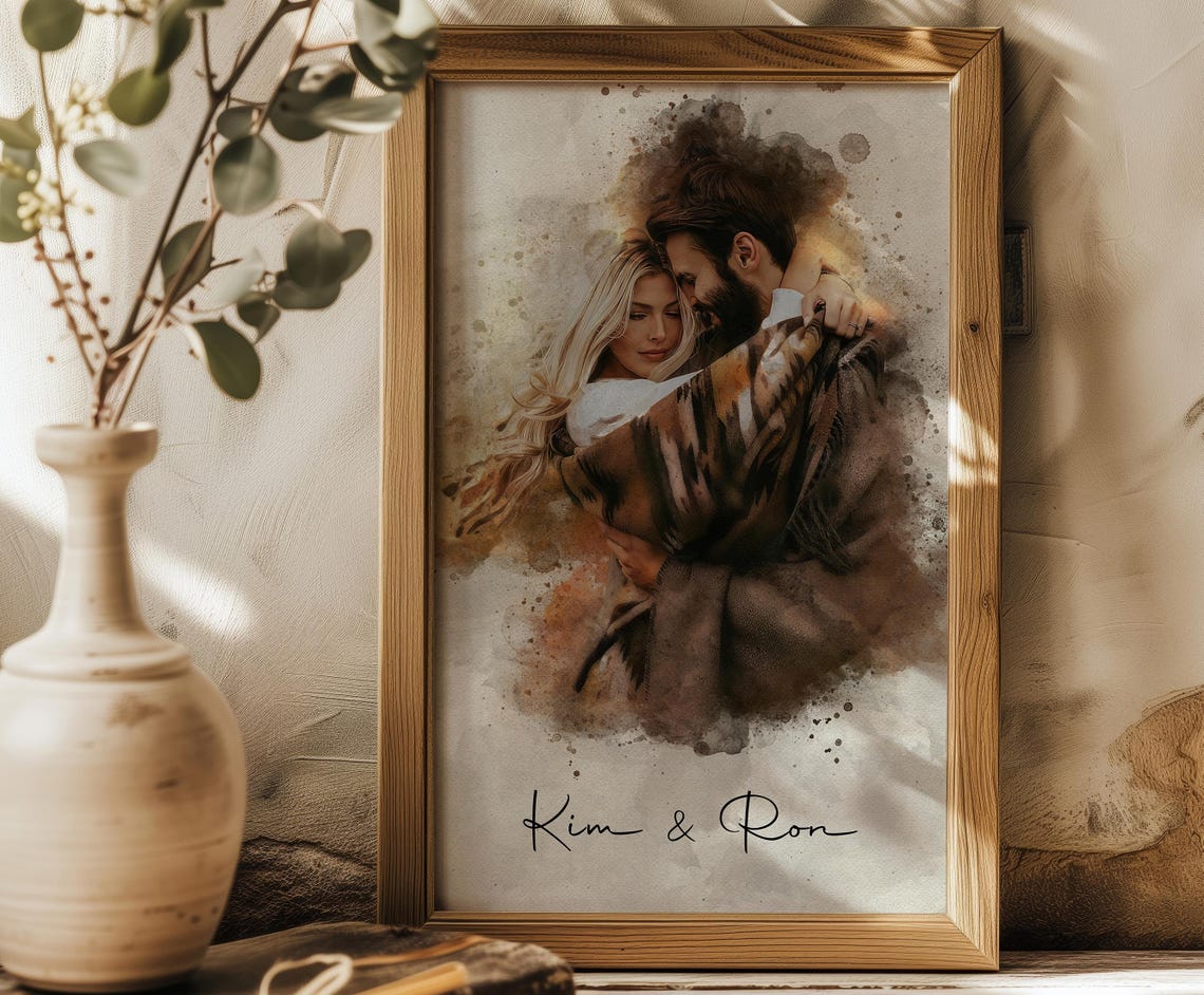 Custom Couple Portrait - Watercolor - Image 2