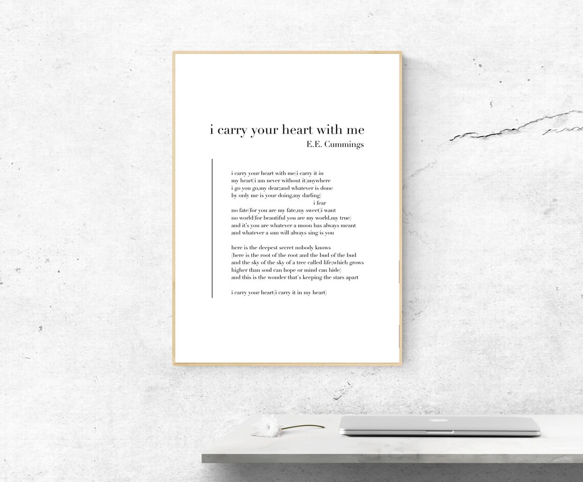 I Carry Your Heart With Me Poetry Art Print