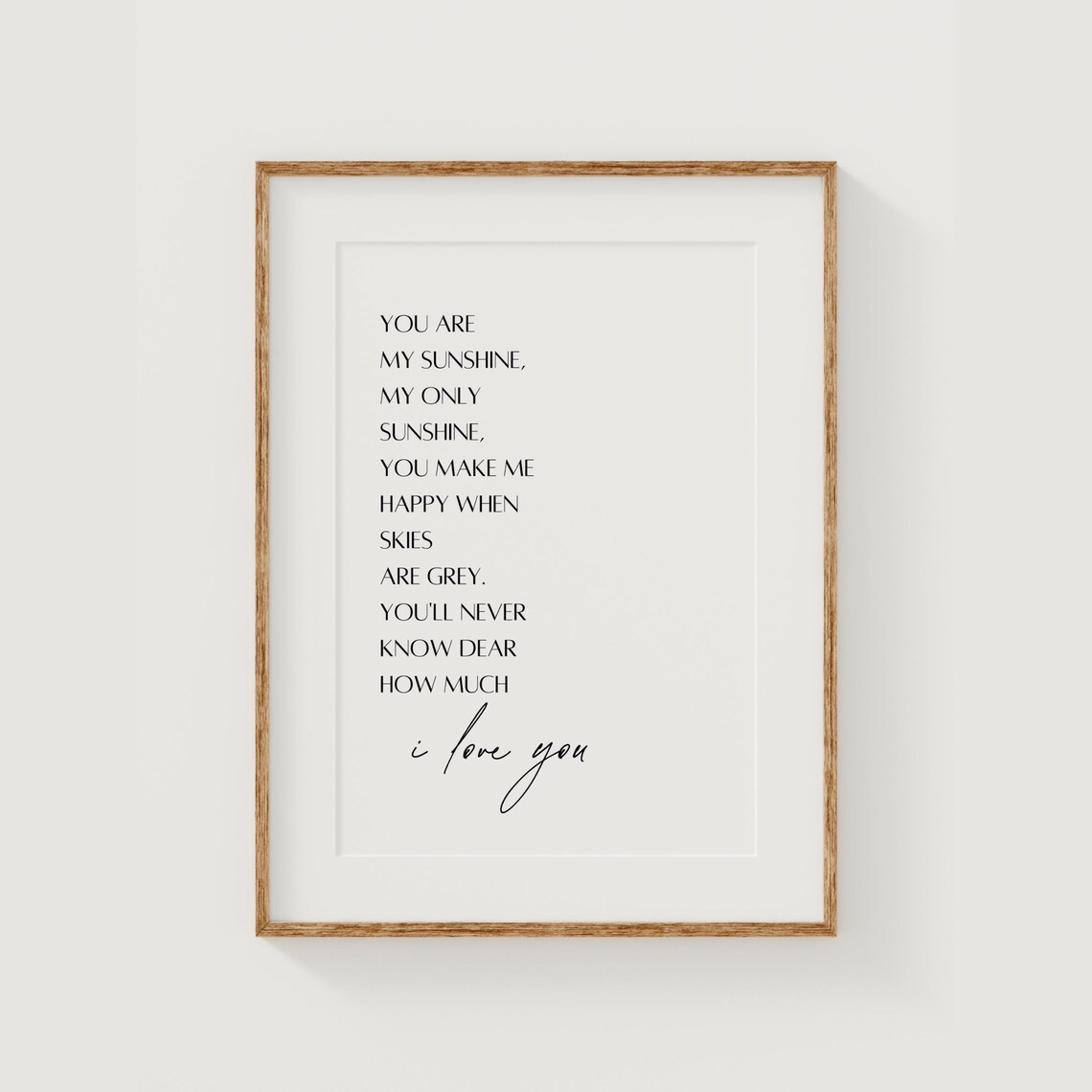 You Are My Sunshine Nursery Print, Neutral Decor