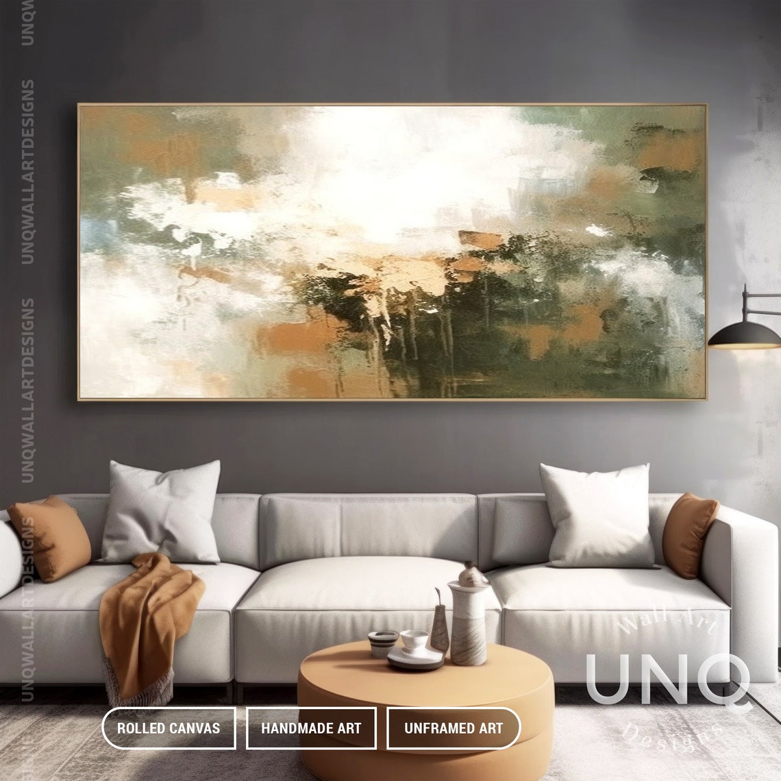 Sage Green Minimalist Abstract Painting Soft Earth Tone Decor Poster - Image 3
