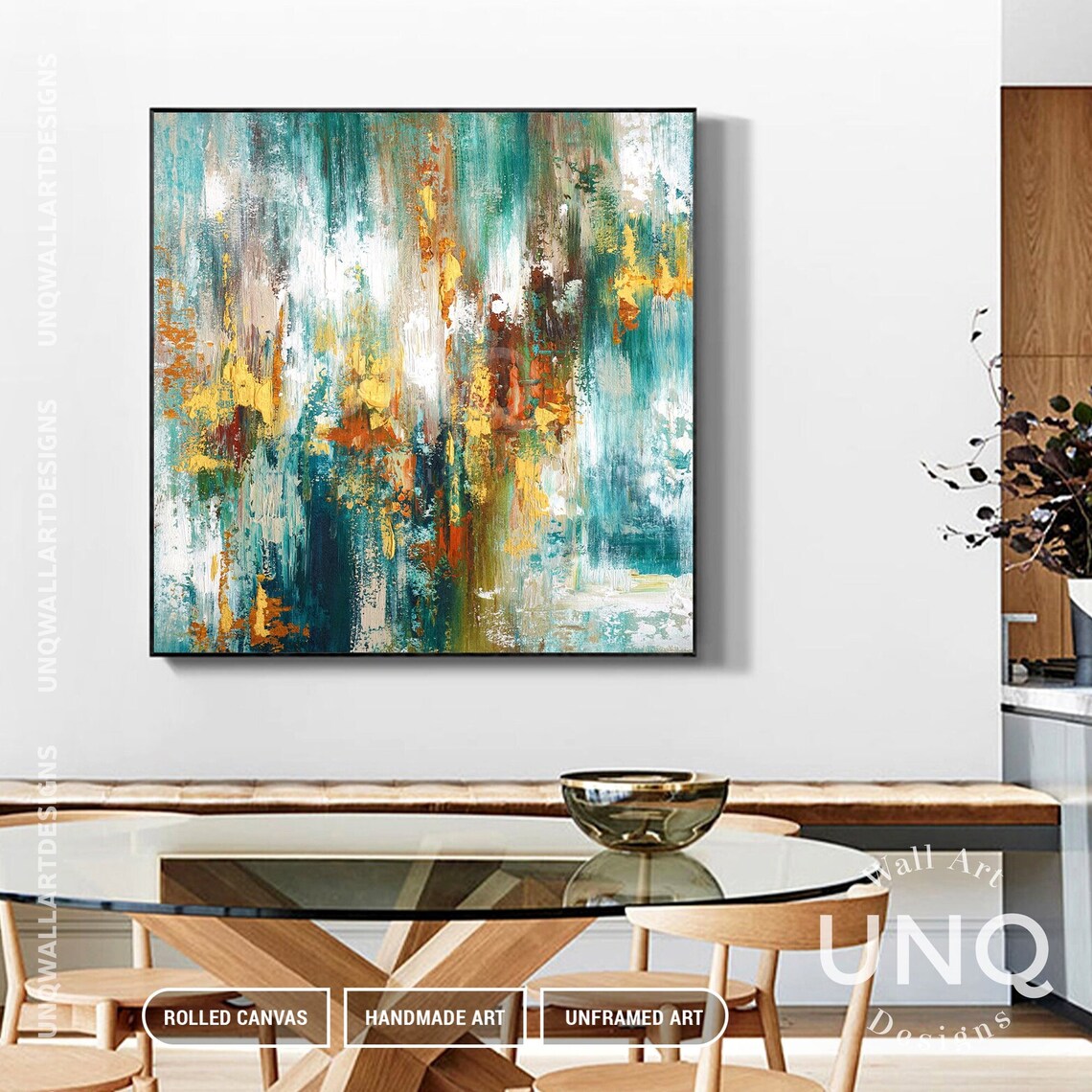 Abstract Minimalist Blue Texture, Oil Painting Art Print - Image 5