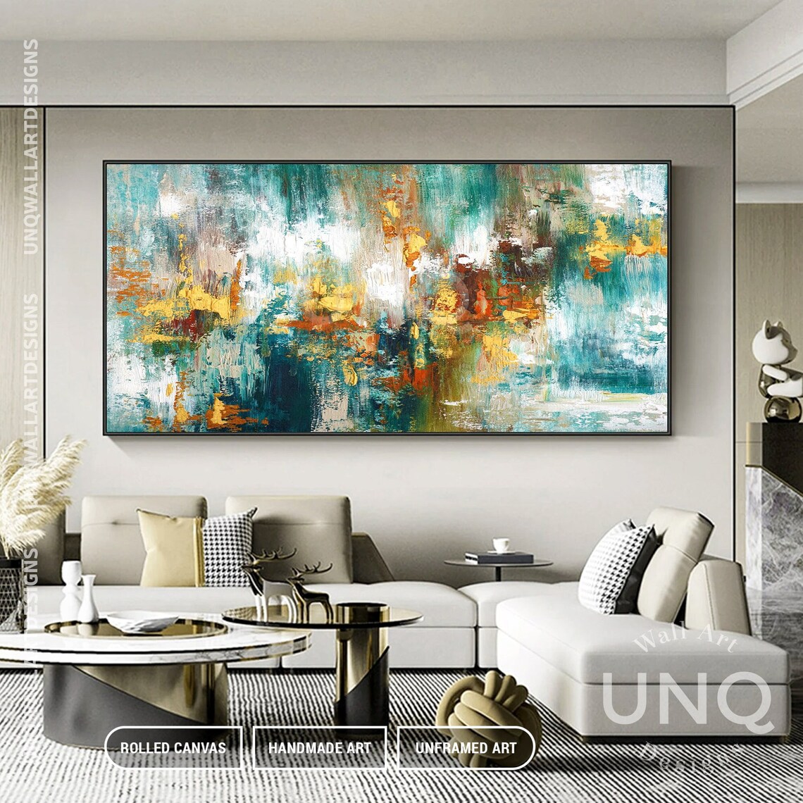 Abstract Minimalist Blue Texture, Oil Painting Art Print - Image 4