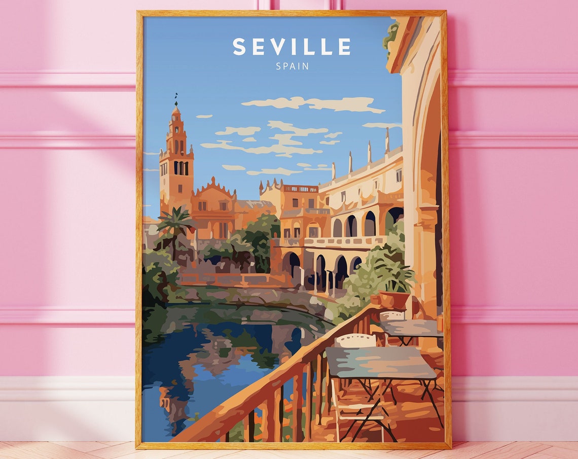Seville Poster Spain Wall Art Print Spain Art Seville Travel Print Minimalist Artwork Seville Gift Seville Print Spain Art
