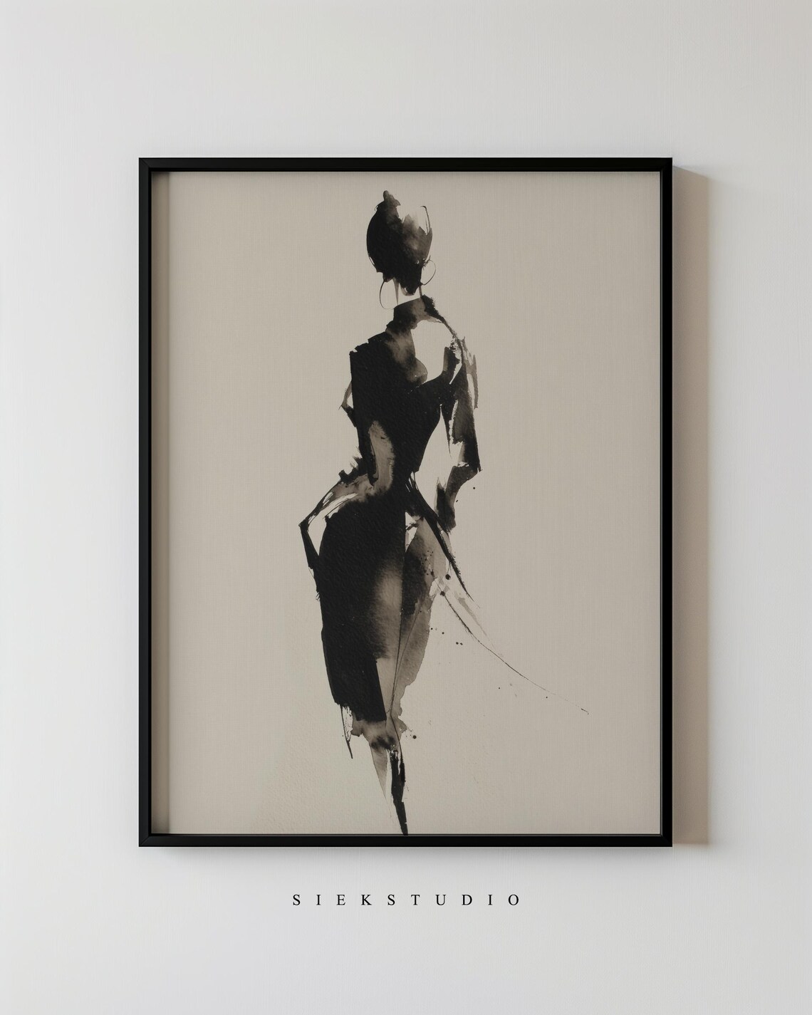 Minimalist Abstract Figure, Woman Silhouette Art Print