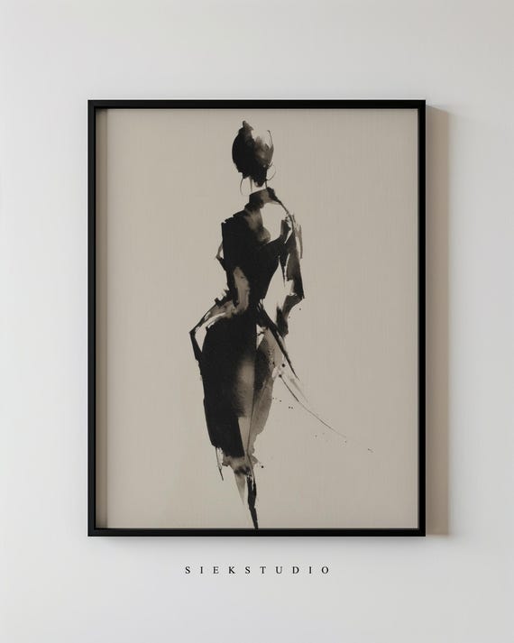 Minimalist Abstract Figure, Woman Silhouette Art Print