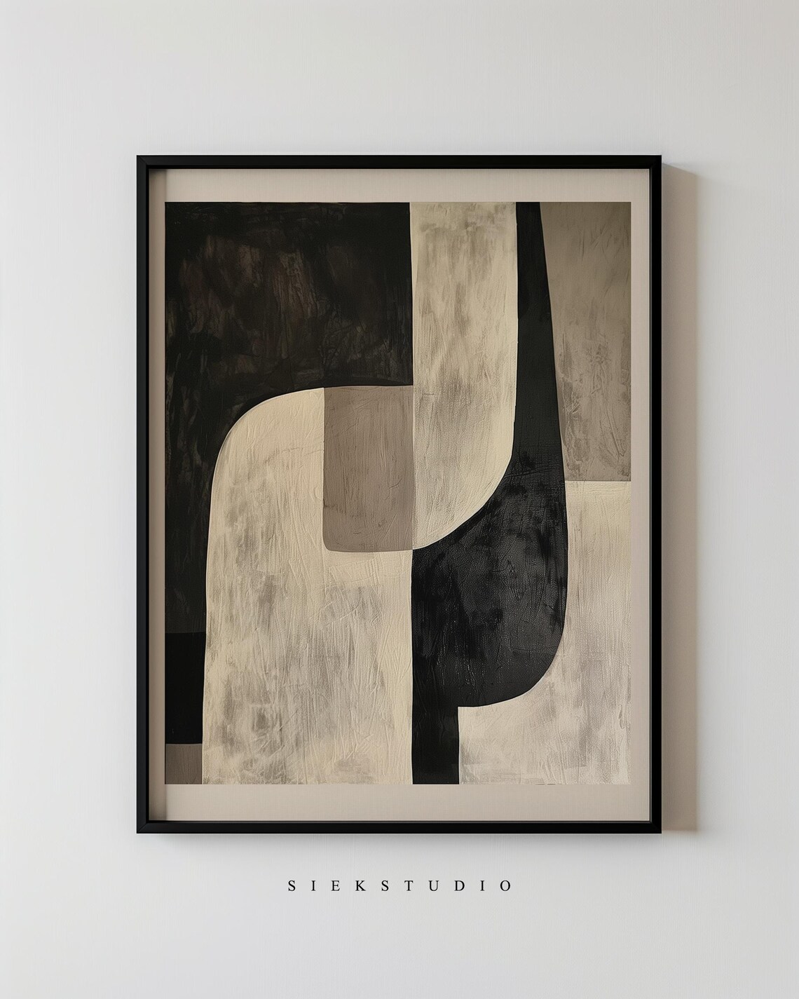 Modern Geometric Abstract Art Print, Minimalist Neutral