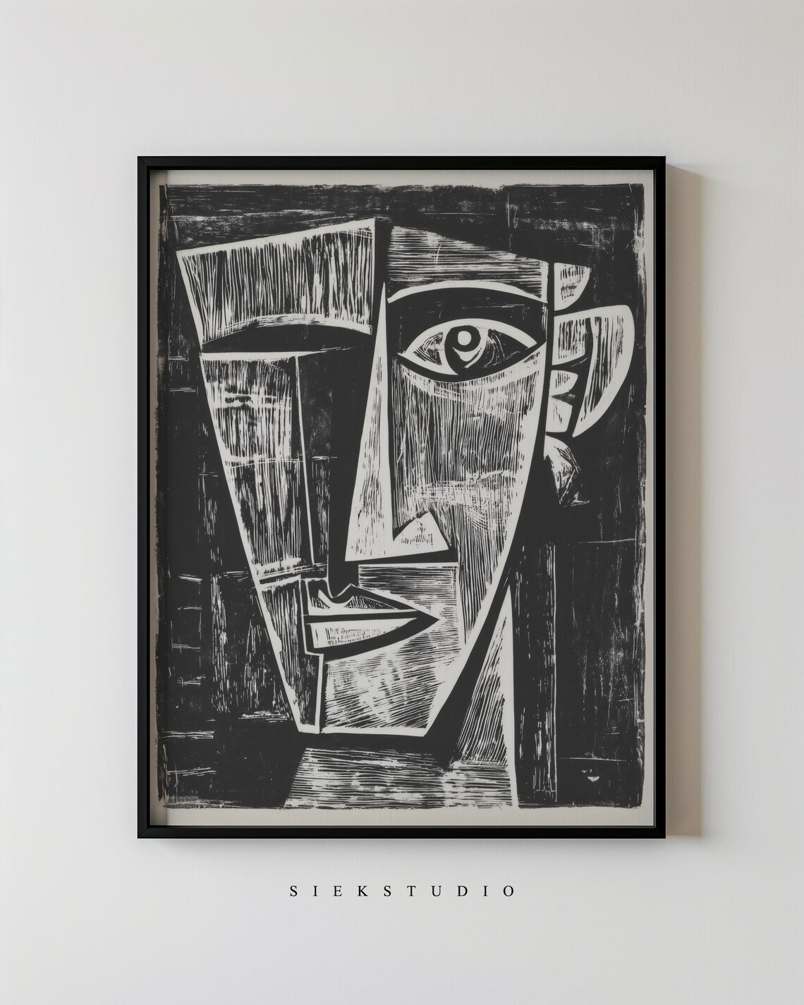 Abstract Minimalist Figurative Face Portrait, Art Print