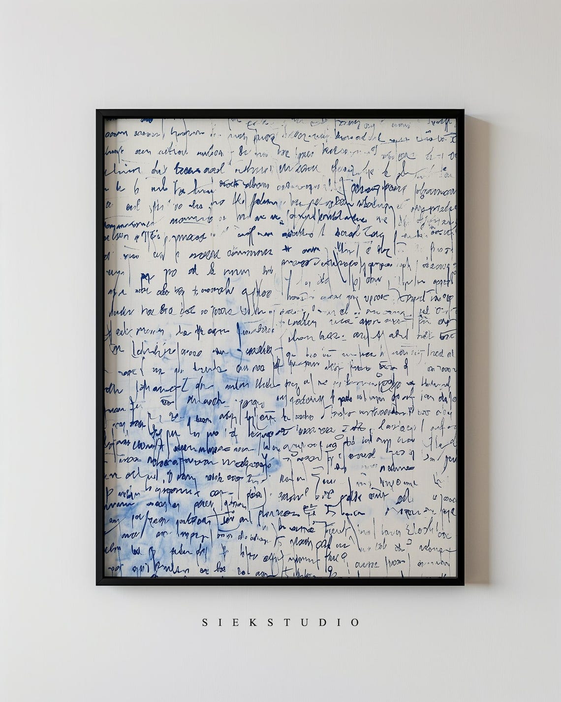 Abstract Handwritten Script Ink Art Modern Calligraphy Texture Poster
