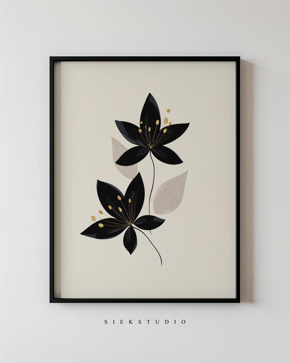 Modern Abstract Flower Minimalist Botanical Art Print