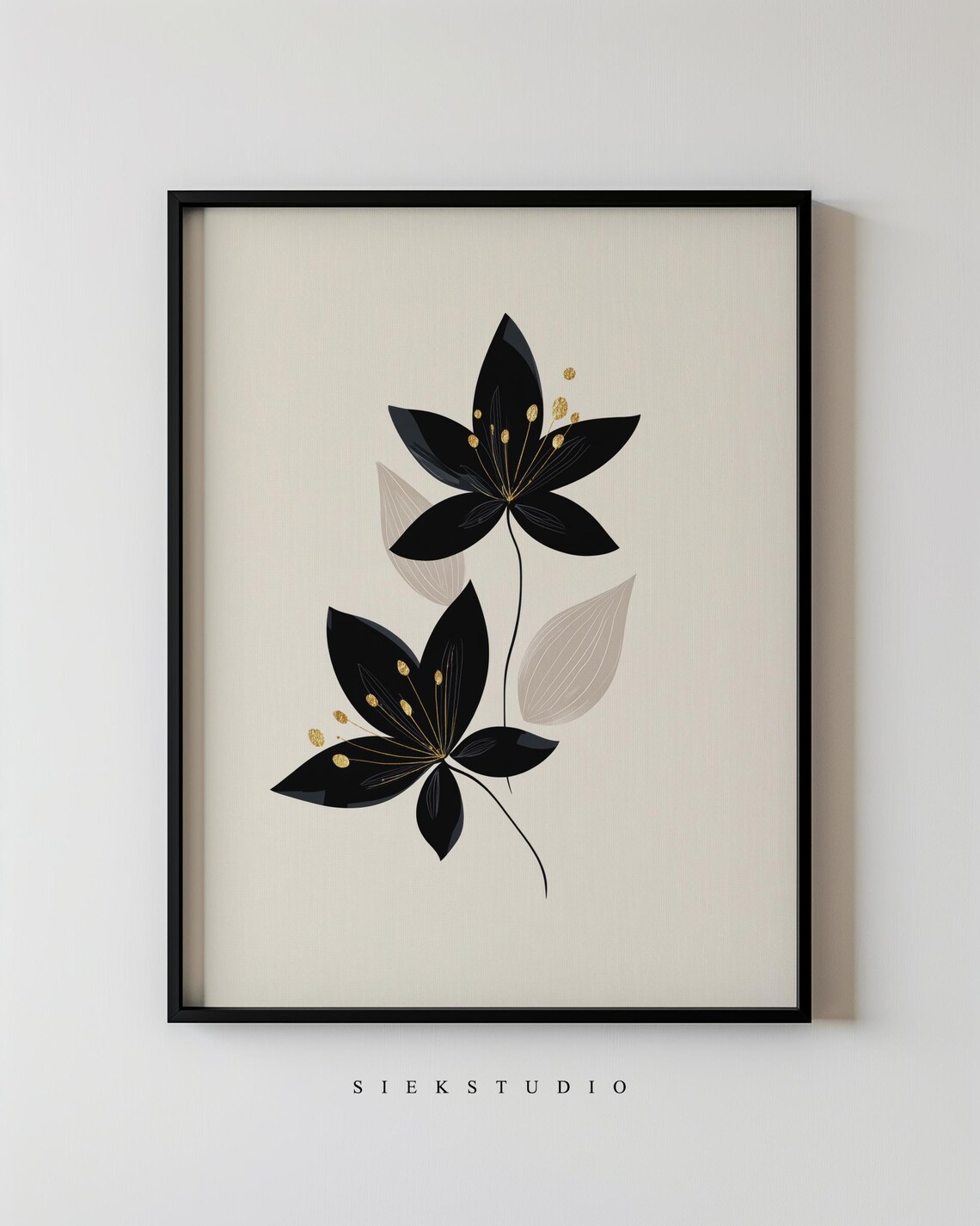 Modern Abstract Flower Minimalist Botanical Art Print