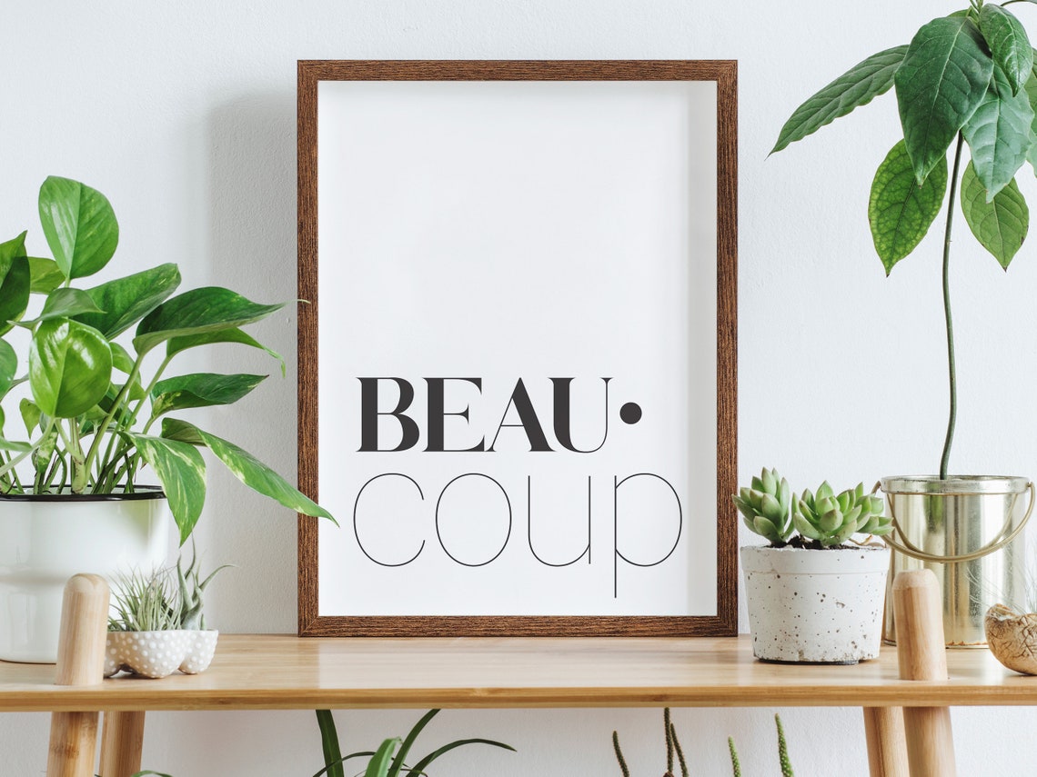 Beaucoup French Typography Minimalist Chic Wall Decor Poster