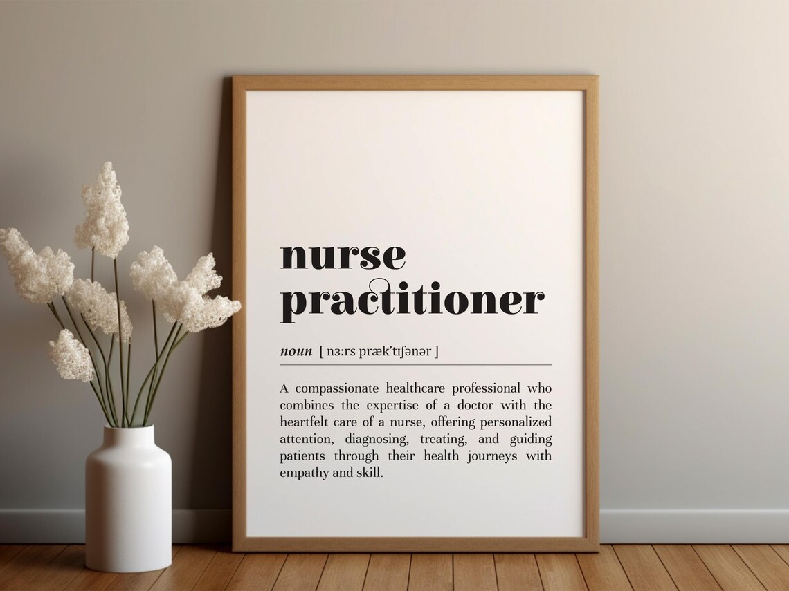 Nurse Practitioner Definition Poster Print, Office Decor