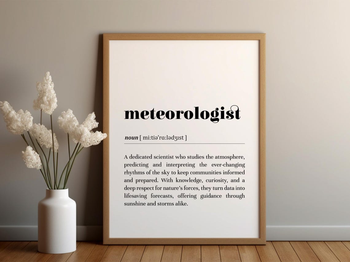Meteorologist Dictionary Definition Career Appreciation Wall Art