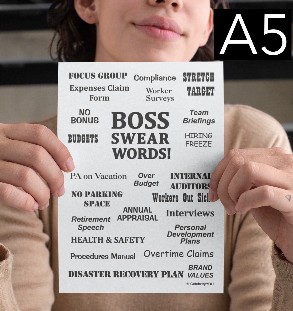 Boss Swear Words Funny Office Humor Poster for Managers and Team Leads - Image 2