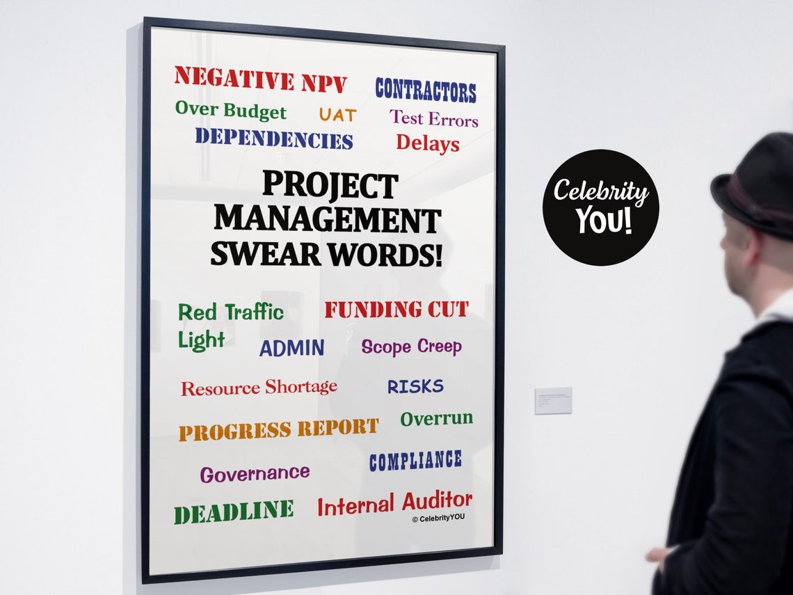 Project Management Swear Words Colorful Funny PM Office Poster Gift - Image 2