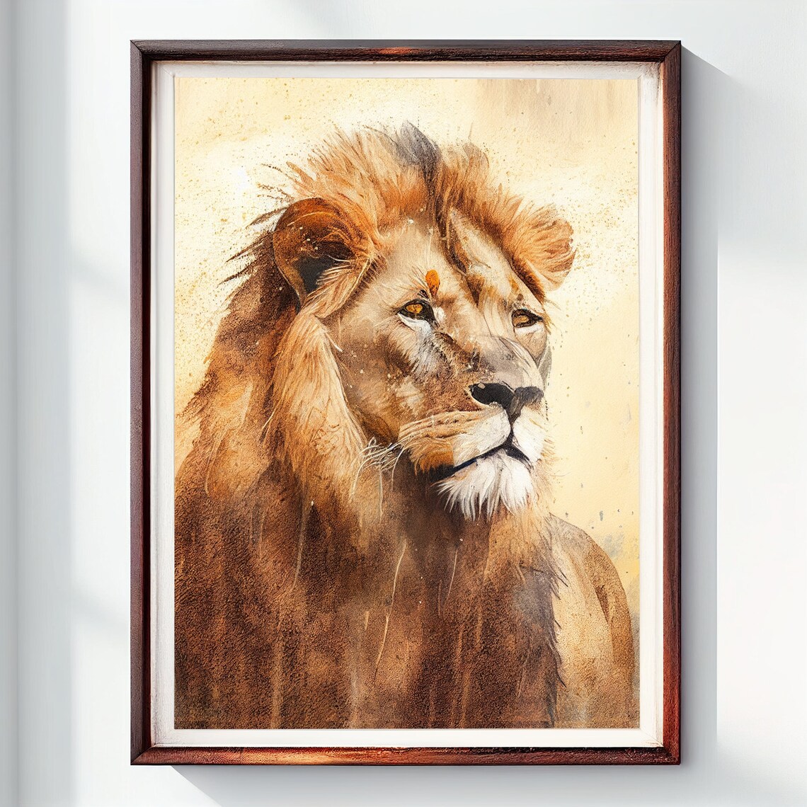 Lion Watercolor Art Print, African Lion Painting - Image 2